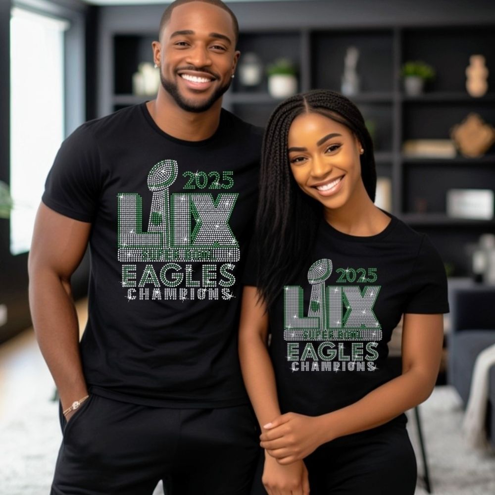 2025 EAGLES SUPERBOWL CHAMPION RHINESTONE TEE